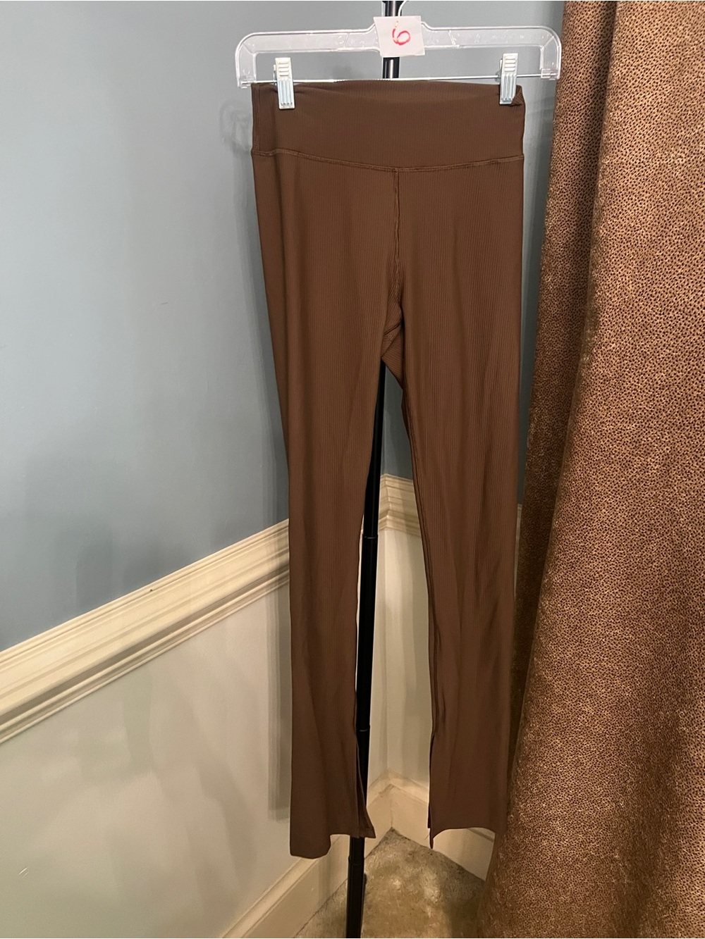 High-Waist Brown Women's Stretch Leggings
